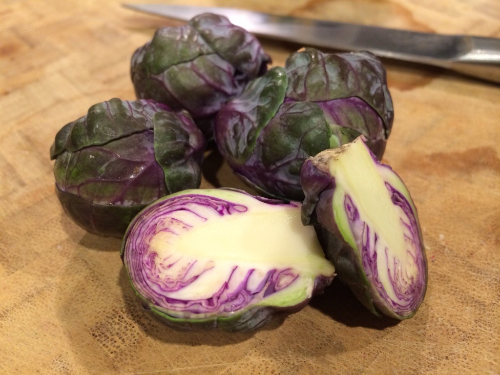 Purple brussels sprouts